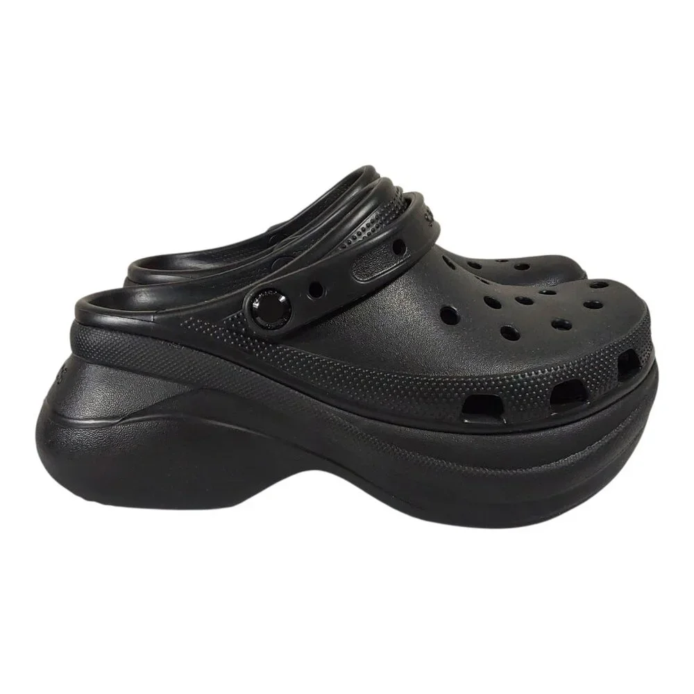 NWOT Crocs Women's Classic Bae Clogs Chunky Black Platform Slingback Shoes - 8 - Picture 5 of 10
